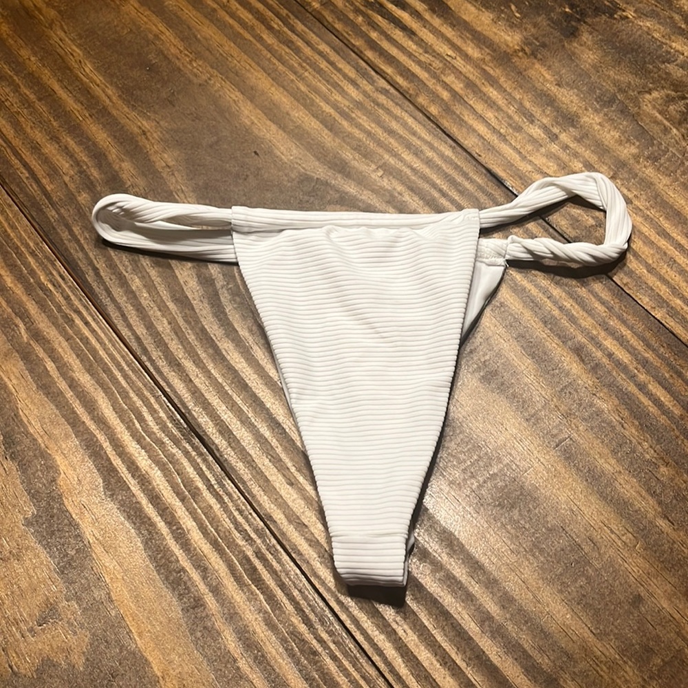White bikini thong